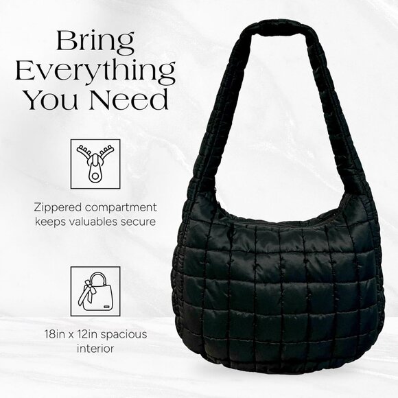 Crossbody Bag Quilted Puffer Soft Travel Stylish Organizer - Picture 4 of 7